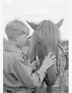 Erkki Kalliokoski ja kotitalon hevonen