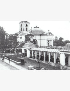 Hämeenlinnan kirkkopuisto laulujuhlien aikaan vuonna 1911