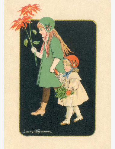 Jenny Nyström -kortti: Lapset ja kukat