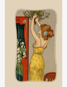 Art Nouveau -näköispainoskortti