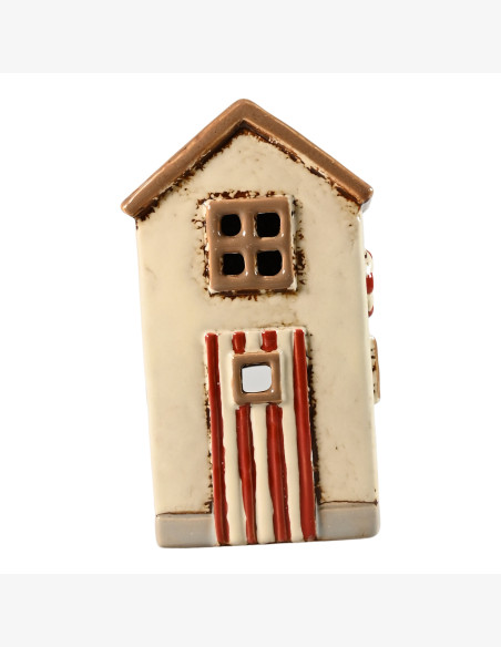 Keraaminen talolyhty, beige 14,5 cm Keraaminen talolyhty, beige 14,5 cm