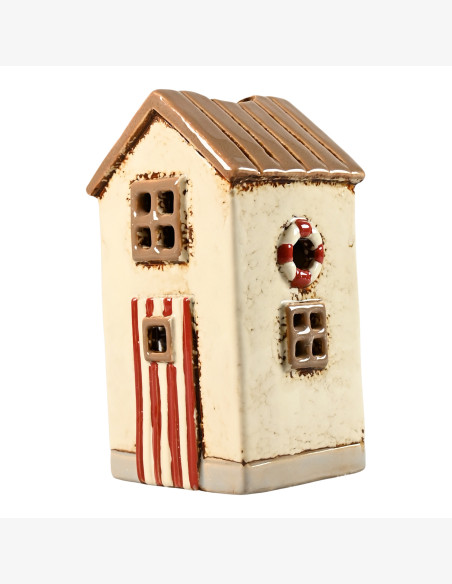 Keraaminen talolyhty, beige 14,5 cm Keraaminen talolyhty, beige 14,5 cm