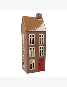 Keraaminen talolyhty, ruskea 27 cm