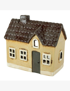Keraaminen talolyhty, beige 12 cm