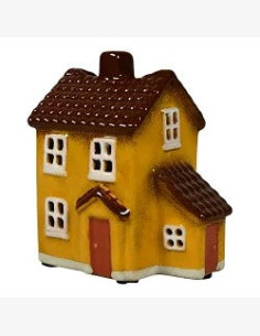 Keraaminen talolyhty, keltainen 10 cm