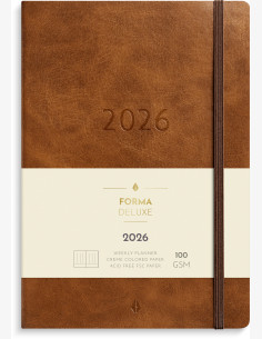 Kalenteri 2026 Business Forma Deluxe ruskea