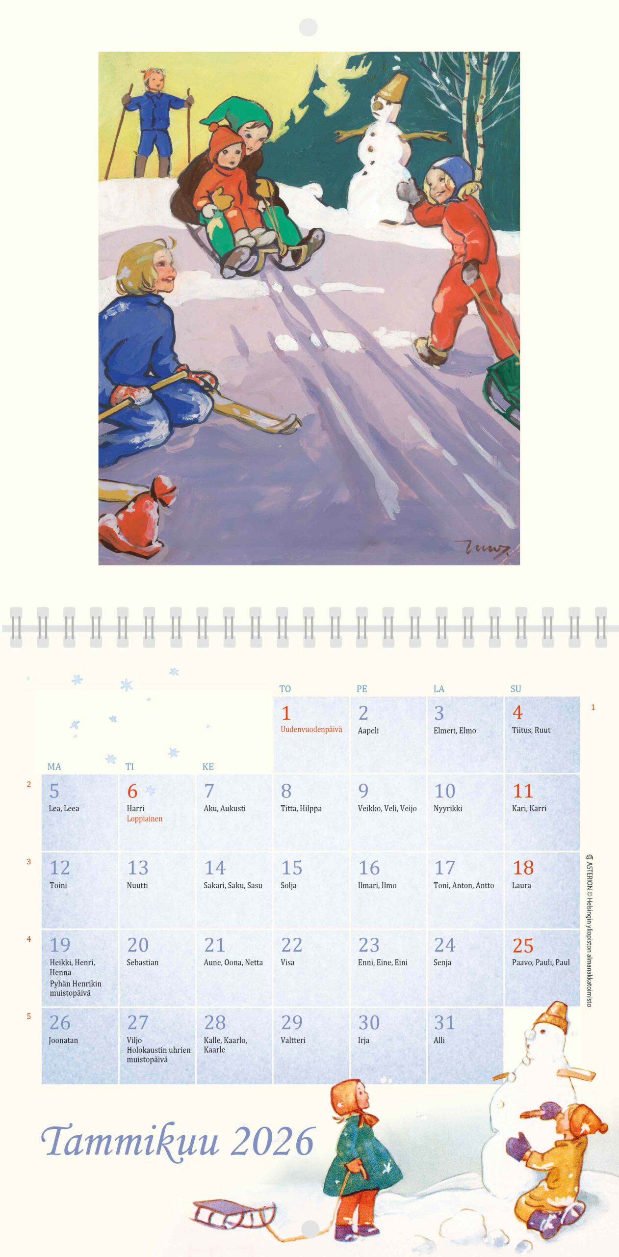 Martta Wendelin -seinäkalenteri 2026 - Image 2