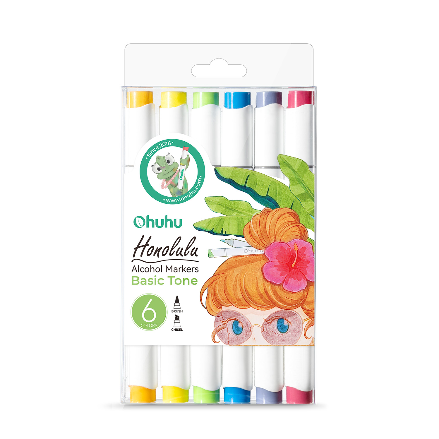 Ohuhu Honolulu tussilajitelma 6 kpl / perussävyt